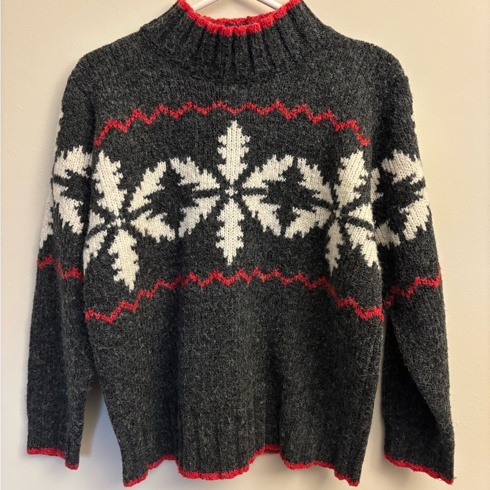 Cozy Black and White Snowflake Sweater